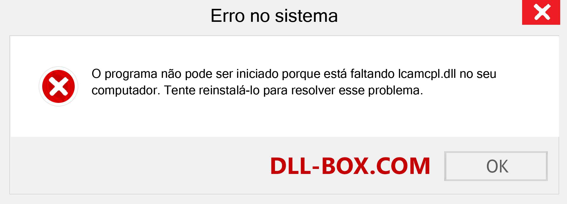 Arquivo lcamcpl.dll ausente ?. Download para Windows 7, 8, 10 - Correção de erro ausente lcamcpl dll no Windows, fotos, imagens